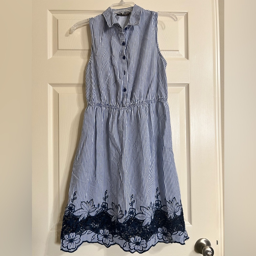 J. Gee Blue Striped Sleeveless Dress-Size Large-Excellent condition